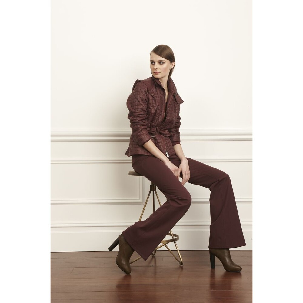 New Womens Worth York Pants Slacks Sienna Work 6 NWT Dark Brick Red Tall Flare